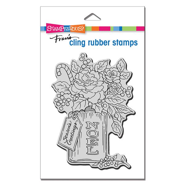 Cling Noel Flowers Rubber Stamp