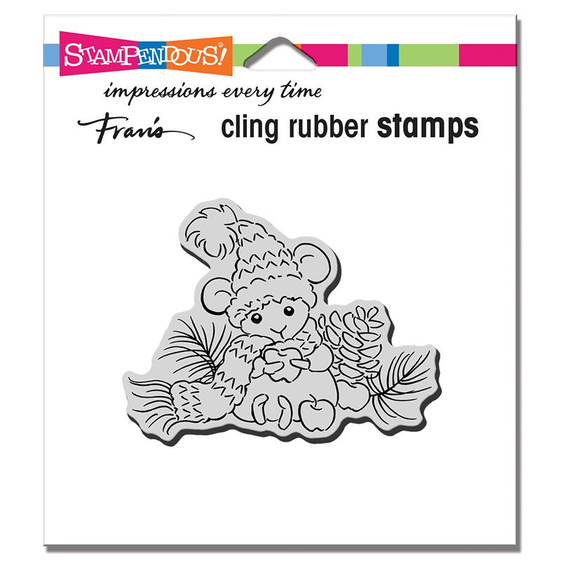 Cling Apple Mouse Rubber Stamp