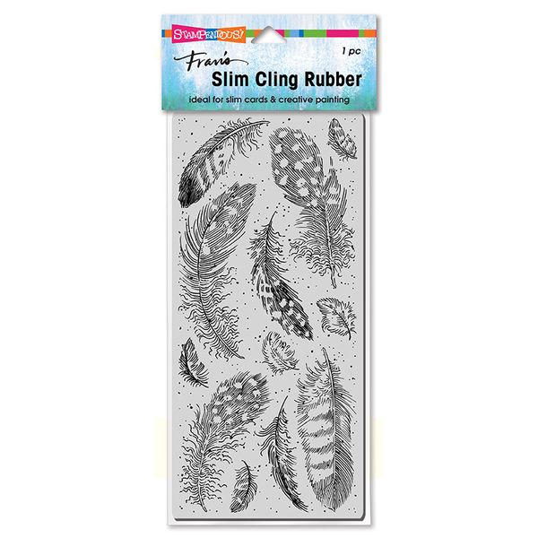 Slim Cling Feathers Rubber Stamp