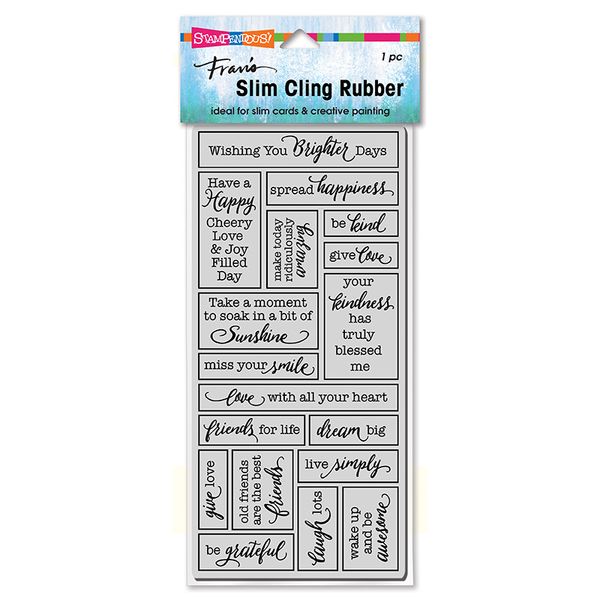Slim Cling Boxed Words Rubber Stamp