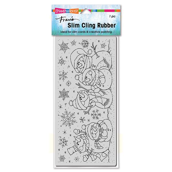 Slim Snow People Rubber Stamp