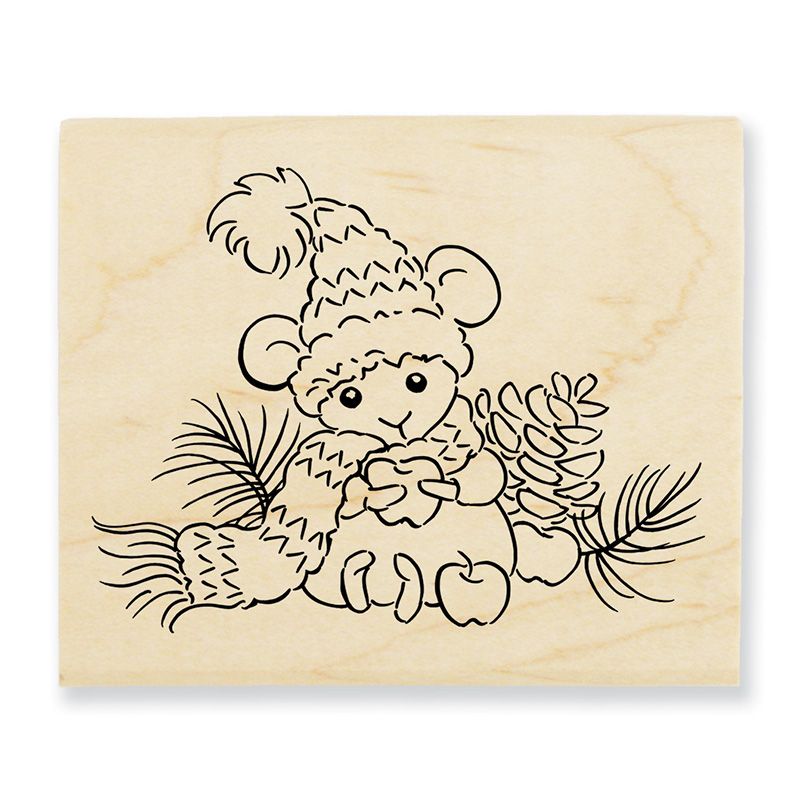 Apple Mouse Rubber Stamp