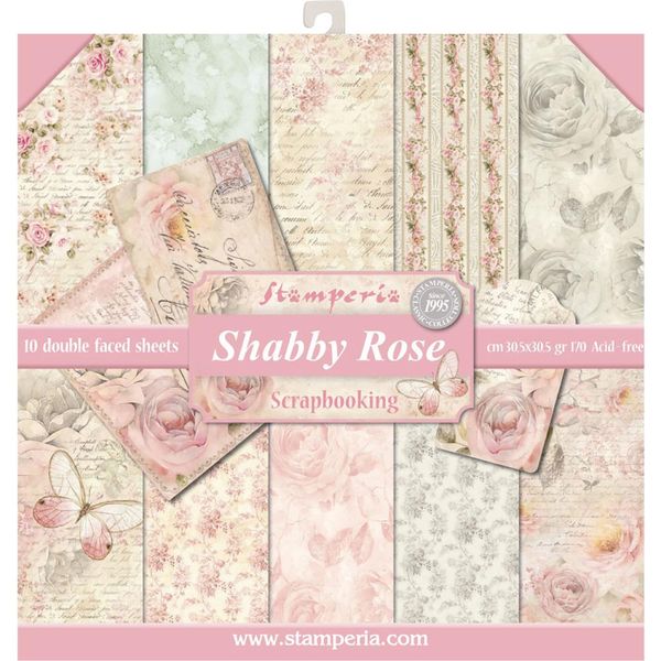 Shabby Rose 12x12 Paper Pack (10 sheets)