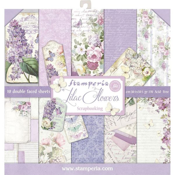 Lilac Flowers 12x12 Paper Pack (10 sheets)