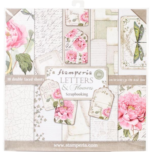 Letters & Flowers 12x12 Paper Pack (10 sheets)