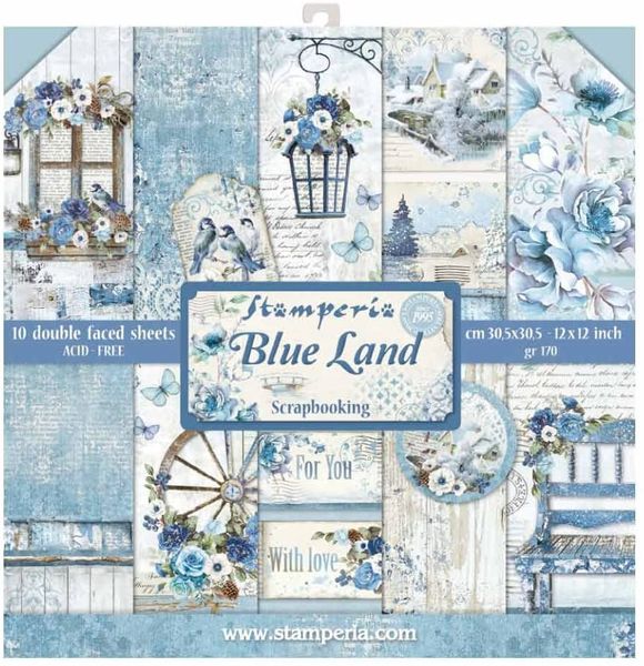 Blue land 12x12 Paper Pack (10 sheets)