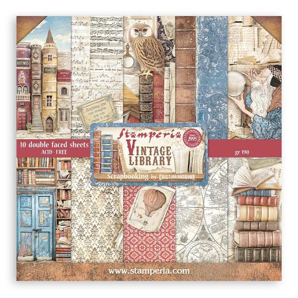 Vintage Library 8x8 Paper Pad
